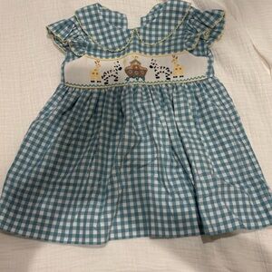 Blue Checkered Kids Formal Dress
